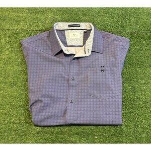 7 Diamonds shirt mens large blue 4 way stretch lightweight breathable short RK